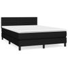 Cama Doble | Cama Para Adultos | Cama Box Spring Con Colchón Tela Negro 140x190 Cm Cfw6648498