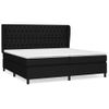 Cama Doble | Cama Para Adultos | Cama Box Spring Con Colchón Tela Negro 200x200 Cm Cfw5520242