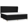 Cama Doble | Cama Para Adultos | Cama Box Spring Con Colchón Tela Negro 200x200 Cm Cfw8452899