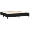 Cama Doble | Cama Para Adultos | Cama Box Spring Con Colchón Tela Negro 200x200 Cm Cfw8479029