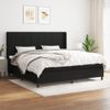 Cama Doble | Cama Para Adultos | Cama Box Spring Con Colchón Tela Negro 200x200 Cm Cfw2304712