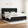 Cama Doble | Cama Para Adultos | Cama Box Spring Con Colchón Tela Negro 200x200 Cm Cfw9909348