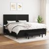 Cama Doble | Cama Para Adultos | Cama Box Spring Con Colchón Tela Negro 200x200 Cm Cfw4318525