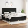 Cama Doble | Cama Para Adultos | Cama Box Spring Con Colchón Tela Negro 200x200 Cm Cfw9117568