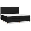 Cama Doble | Cama Para Adultos | Cama Box Spring Con Colchón Tela Negro 200x200 Cm Cfw9117568