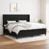 Cama Doble | Cama Para Adultos | Cama Box Spring Con Colchón Tela Negro 200x200 Cm Cfw5838260