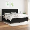 Cama Doble | Cama Para Adultos | Cama Box Spring Con Colchón Tela Negro 200x200 Cm Cfw8767085