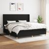 Cama Doble | Cama Para Adultos | Cama Box Spring Con Colchón Tela Negro 200x200 Cm Cfw7687280