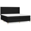 Cama Doble | Cama Para Adultos | Cama Box Spring Con Colchón Tela Negro 200x200 Cm Cfw7687280