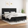 Cama Doble | Cama Para Adultos | Cama Box Spring Con Colchón Tela Negro 200x200 Cm Cfw6793960