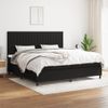 Cama Doble | Cama Para Adultos | Cama Box Spring Con Colchón Tela Negro 200x200 Cm Cfw7096222