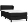 Cama Individual | Cama Para Adultos | Cama Box Spring Con Colchón Tela Negro 90x190 Cm Cfw7598516