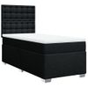 Cama Individual | Cama Para Adultos | Cama Box Spring Con Colchón Tela Negro 90x190 Cm Cfw7083813