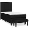 Cama Individual | Cama Para Adultos | Cama Box Spring Con Colchón Tela Negro 90x190 Cm Cfw7073346