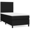 Cama Individual | Cama Para Adultos | Cama Box Spring Con Colchón Tela Negro 90x190 Cm Cfw1292376