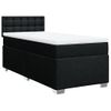 Cama Individual | Cama Para Adultos | Cama Box Spring Con Colchón Tela Negro 90x190 Cm Cfw2054586