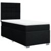 Cama Individual | Cama Para Adultos | Cama Box Spring Con Colchón Tela Negro 90x190 Cm Cfw8778641