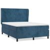 Cama Doble | Cama Para Adultos | Cama Box Spring Con Colchón Terciopelo Azul Oscuro 140x190 Cm Cfw1398770