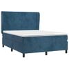 Cama Doble | Cama Para Adultos | Cama Box Spring Con Colchón Terciopelo Azul Oscuro 140x190 Cm Cfw1398770