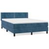 Cama Doble | Cama Para Adultos | Cama Box Spring Con Colchón Terciopelo Azul Oscuro 140x190 Cm Cfw6967703