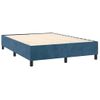 Cama Doble | Cama Para Adultos | Cama Box Spring Con Colchón Terciopelo Azul Oscuro 140x190 Cm Cfw6671726