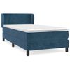 Cama Individual | Cama Para Adultos | Cama Box Spring Con Colchón Terciopelo Azul Oscuro 90x190 Cm Cfw8344966