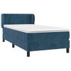 Cama Individual | Cama Para Adultos | Cama Box Spring Con Colchón Terciopelo Azul Oscuro 90x190 Cm Cfw8344966