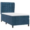 Cama Individual | Cama Para Adultos | Cama Box Spring Con Colchón Terciopelo Azul Oscuro 90x190 Cm Cfw4871769