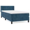 Cama Individual | Cama Para Adultos | Cama Box Spring Con Colchón Terciopelo Azul Oscuro 90x190 Cm Cfw6965647