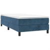 Cama Individual | Cama Para Adultos | Cama Box Spring Con Colchón Terciopelo Azul Oscuro 90x190 Cm Cfw3272619