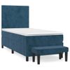 Cama Individual | Cama Para Adultos | Cama Box Spring Con Colchón Terciopelo Azul Oscuro 90x190 Cm Cfw2453466