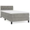 Cama Individual | Cama Para Adultos | Cama Box Spring Con Colchón Terciopelo Gris Claro 90x190 Cm Cfw5273651