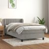 Cama Individual | Cama Para Adultos | Cama Box Spring Con Colchón Terciopelo Gris Claro 90x190 Cm Cfw7952818