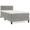 Cama Individual | Cama Para Adultos | Cama Box Spring Con Colchón Terciopelo Gris Claro 90x190 Cm Cfw2466972