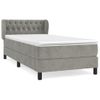 Cama Individual | Cama Para Adultos | Cama Box Spring Con Colchón Terciopelo Gris Claro 90x190 Cm Cfw1241290