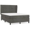 Cama Doble | Cama Para Adultos | Cama Box Spring Con Colchón Terciopelo Gris Oscuro 140x190 Cm Cfw6641898