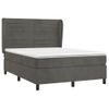 Cama Doble | Cama Para Adultos | Cama Box Spring Con Colchón Terciopelo Gris Oscuro 140x190 Cm Cfw6641898