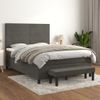 Cama Doble | Cama Para Adultos | Cama Box Spring Con Colchón Terciopelo Gris Oscuro 140x190 Cm Cfw7046272