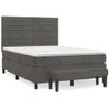 Cama Doble | Cama Para Adultos | Cama Box Spring Con Colchón Terciopelo Gris Oscuro 140x190 Cm Cfw7046272