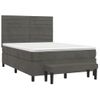 Cama Doble | Cama Para Adultos | Cama Box Spring Con Colchón Terciopelo Gris Oscuro 140x190 Cm Cfw7046272