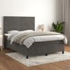 Cama Doble | Cama Para Adultos | Cama Box Spring Con Colchón Terciopelo Gris Oscuro 140x190 Cm Cfw6967716