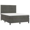 Cama Doble | Cama Para Adultos | Cama Box Spring Con Colchón Terciopelo Gris Oscuro 140x190 Cm Cfw6967716