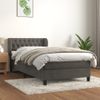 Cama Individual | Cama Para Adultos | Cama Box Spring Con Colchón Terciopelo Gris Oscuro 90x190 Cm Cfw5435757