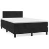 Cama Doble | Cama Para Adultos | Cama Box Spring Con Colchón Terciopelo Negro 120x190 Cm Cfw9598844