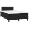 Cama Doble | Cama Para Adultos | Cama Box Spring Con Colchón Terciopelo Negro 120x190 Cm Cfw9598844