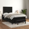 Cama Doble | Cama Para Adultos | Cama Box Spring Con Colchón Terciopelo Negro 120x190 Cm Cfw7051307