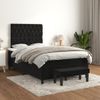 Cama Doble | Cama Para Adultos | Cama Box Spring Con Colchón Terciopelo Negro 120x190 Cm Cfw3231579