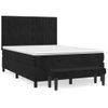 Cama Doble | Cama Para Adultos | Cama Box Spring Con Colchón Terciopelo Negro 140x190 Cm Cfw1701472