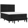 Cama Doble | Cama Para Adultos | Cama Box Spring Con Colchón Terciopelo Negro 140x190 Cm Cfw1701472