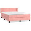 Cama Doble | Cama Para Adultos | Cama Box Spring Con Colchón Terciopelo Rosa 140x200 Cm Cfw7862371